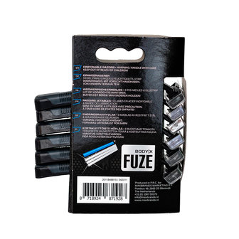 Body-X Fuze Wegwerp Scheermesjes 6 stuks achterkant