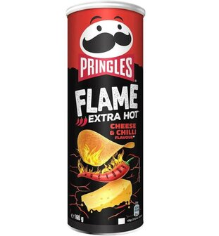 Pringles Flame Chips Extra Hot Cheese &amp; Chili 160 Gram