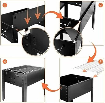 Caligril Barbecue Grill - Handig Meeneem BBQ - Makkelijk opzetten - 70x30x70CM - 4.2KG