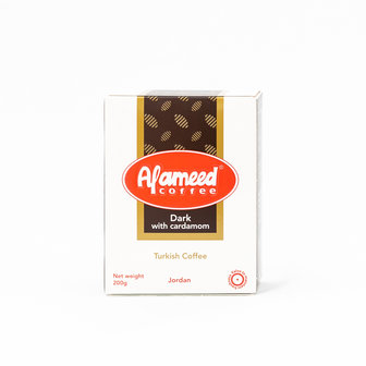 Alameed Gemalen Arabische koffie met Kardemom 200 Gram voorkant