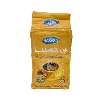 Haseeb Gold Gemalen Arabische Koffie Super Extra Kardemom 500 Gram voorkant