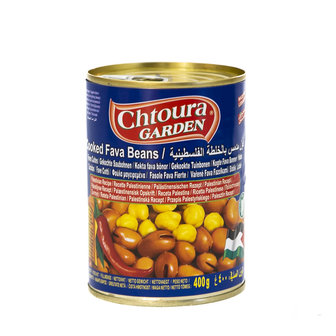 Chtoura Garden Gekookte Bonen met Chilipoeder volgens Palestijnse Recept 400 Gram voorkant