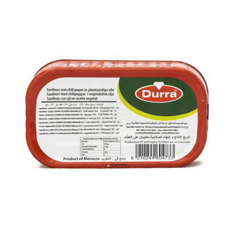 Durra Sardines Scherp 125 Gram onderkant