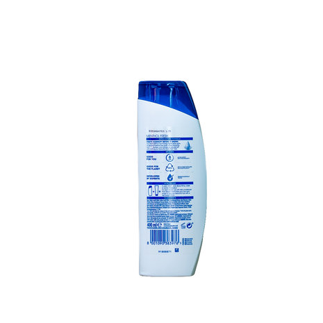 Head & Shoulders Shampoo Anti-Roos Menthol Fresh 400 ML achterkant