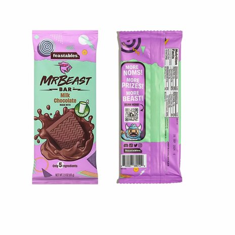 Feastables Mr Beast Chocolade Reep Melk 60 Gram