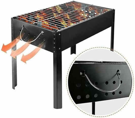 Caligril Barbecue Grill - Handig Meeneem BBQ - Makkelijk opzetten - 70x30x70CM - 4.2KG