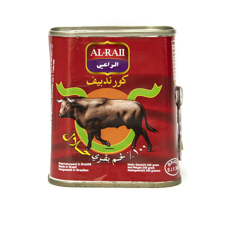 Al Raii Ingeblikt Halal Rund 340 Gram achterkant