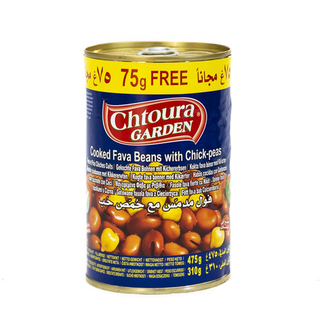 Chtoura Garden Gekookte Bonen met Kikkererwten 475 Gram (actie +75 Gram GRATIS) voorkant