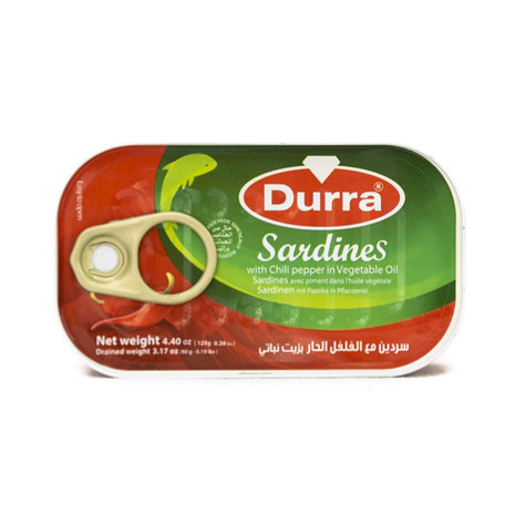 Durra Sardines Scherp 125 Gram bovenkant