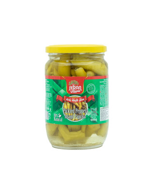 Seran Griekse Gepekelde Pepers Glas 660 Gram 