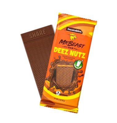 Feastables Mr Beast Chocolade Reep Pindakaas 60 Gram