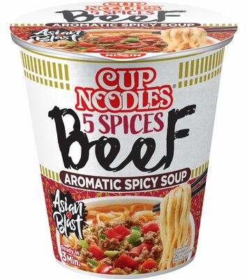 Nissin Cup Noodles 5 Spices Beef (8 x 64Gr) 