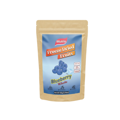 Muklo Freeze Dried Fruits BlueBerry (BlauweBes) Whole 50 Gram (Gevriesdroogd Fruit) 
