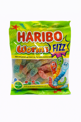 Haribo Worms Snoep Zuur 80 Gr (Halal)