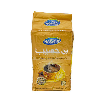Haseeb Gold Ground Arabian Coffee Super Extra Cardamom 500 Grams